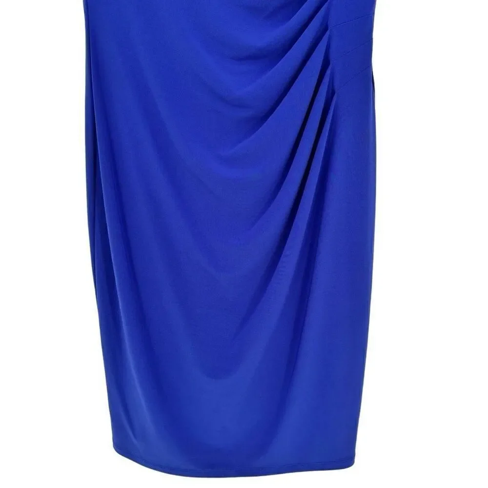 Ralph Lauren Sapphire Blue Cowl Neck‎ Sheath Dress Blue Size 10 - Picture 6 of 9